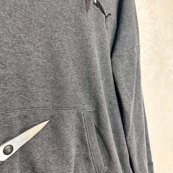 Puma Mens Gray XL Slouch Drawstring Hoodie Active Comfy Outdoors 100% Cotton - Picture 9 of 13